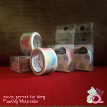 Load image into Gallery viewer, maste pre-cut for diary Monthly Watercolor